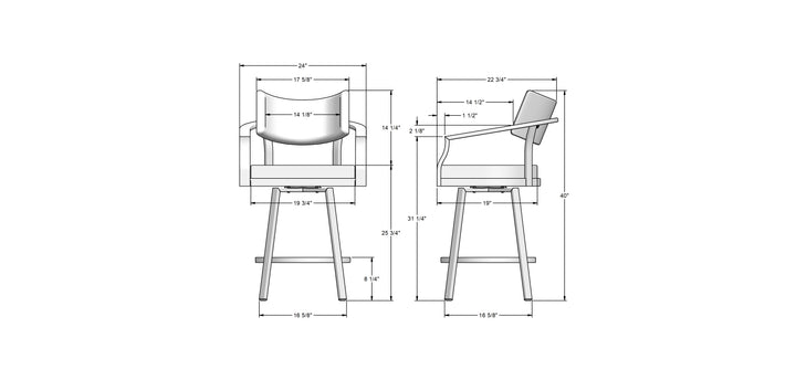 Tabouret pivotant Jonas