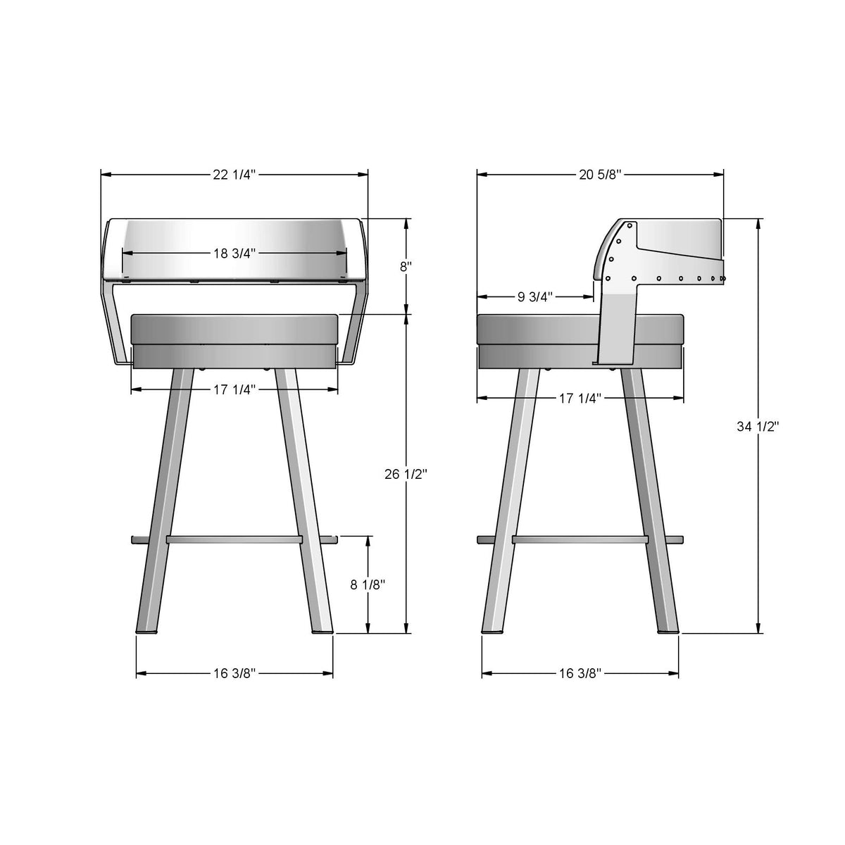 Tabouret pivotant Russell