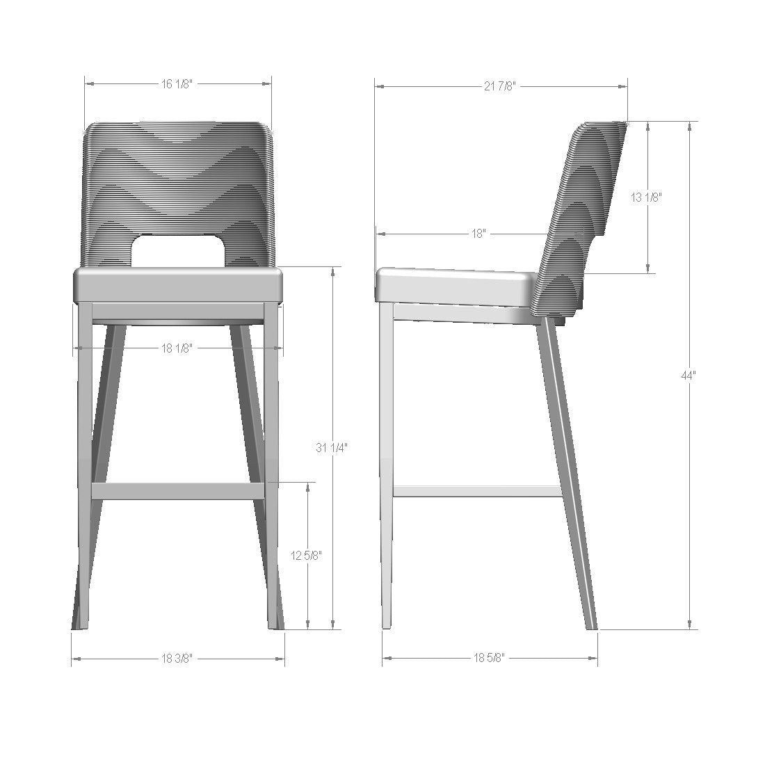 Tabouret non pivotant Chase