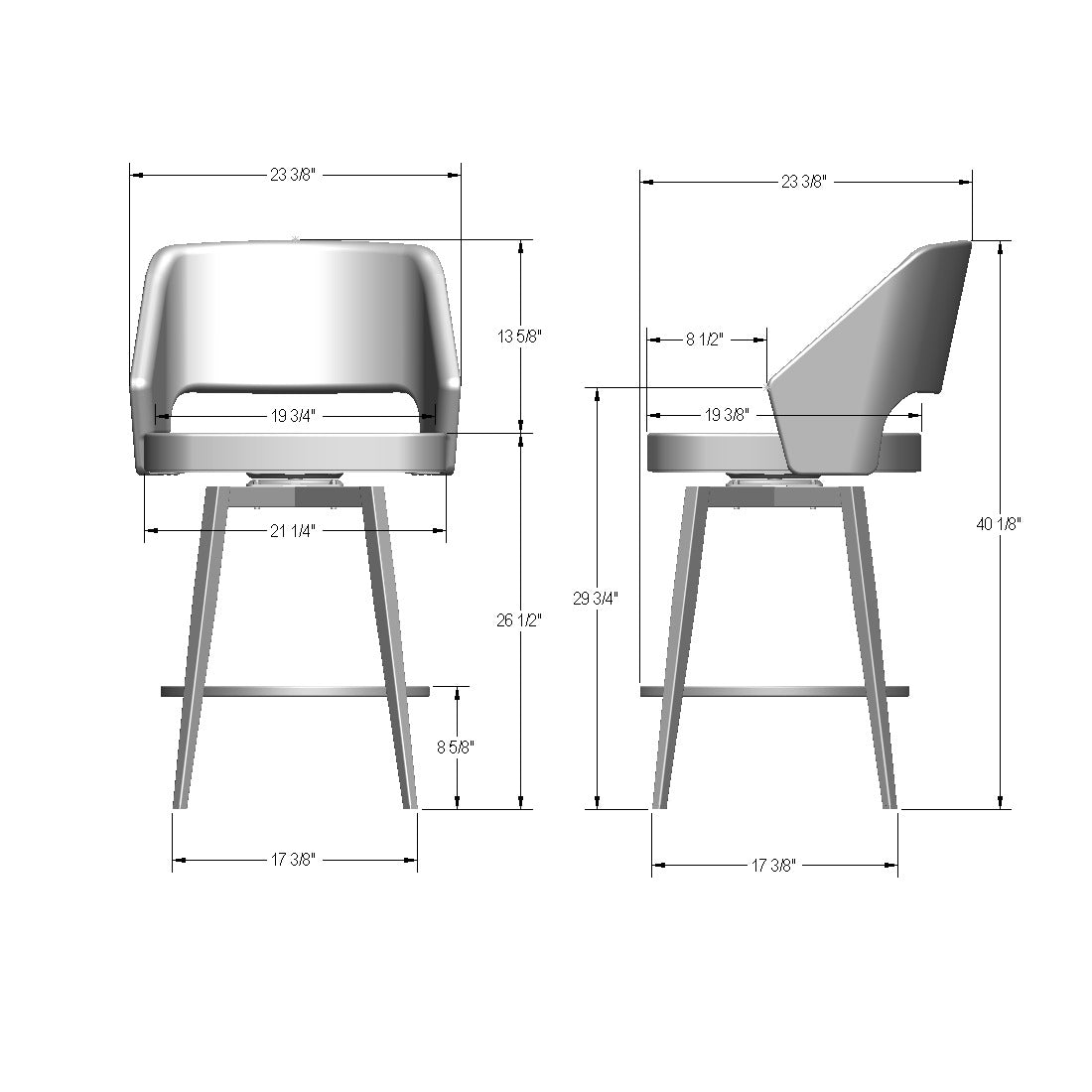 Tabouret pivotant Lorna