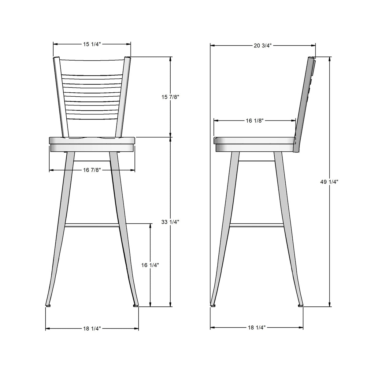 Tabouret pivotant Edwin