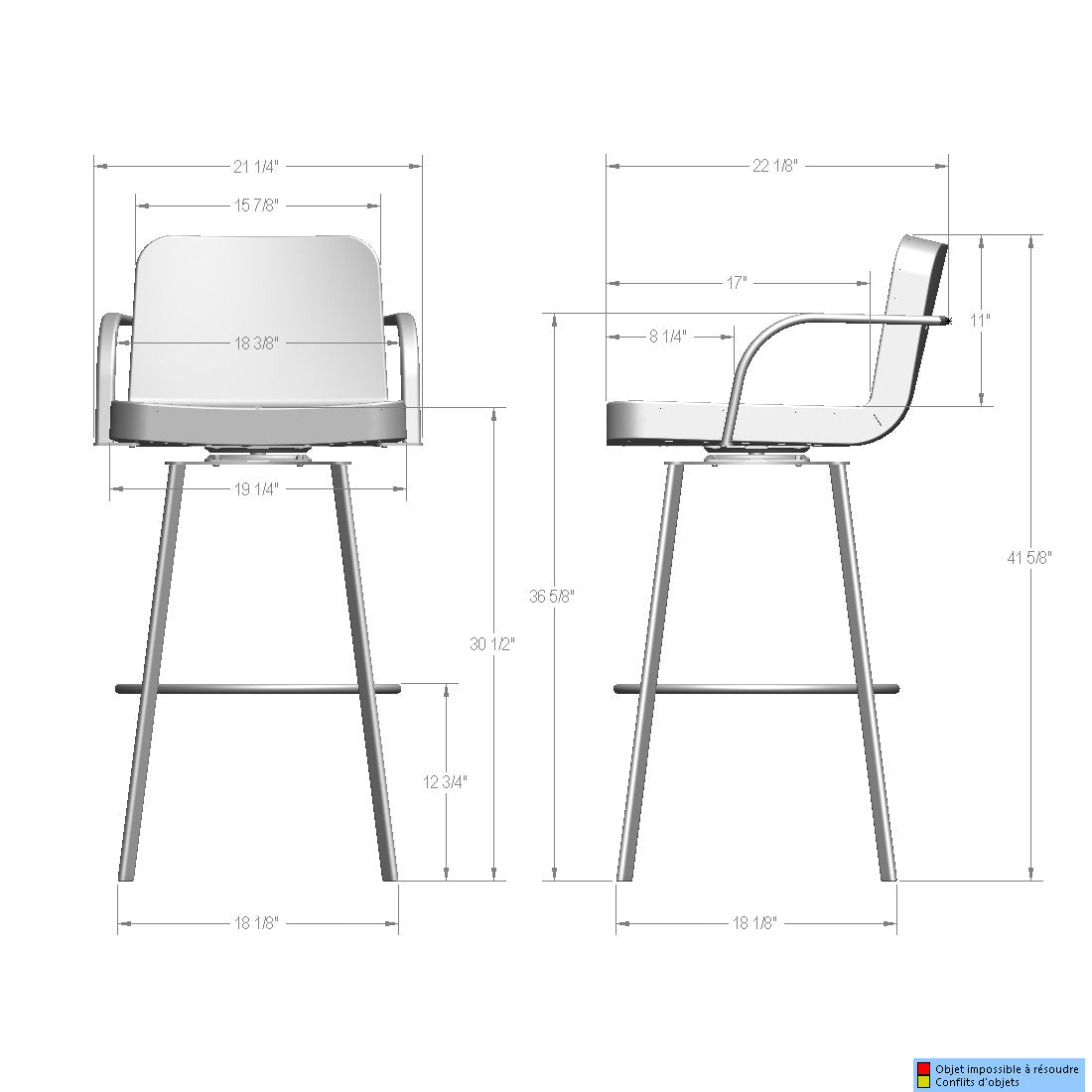 Tabouret pivotant Tricia