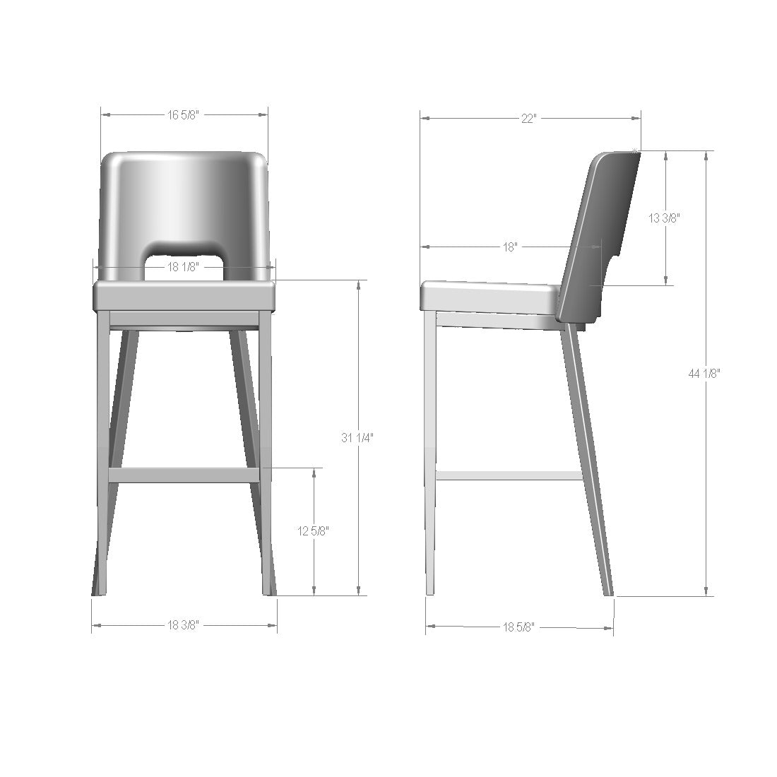 Tabouret non pivotant Bryana