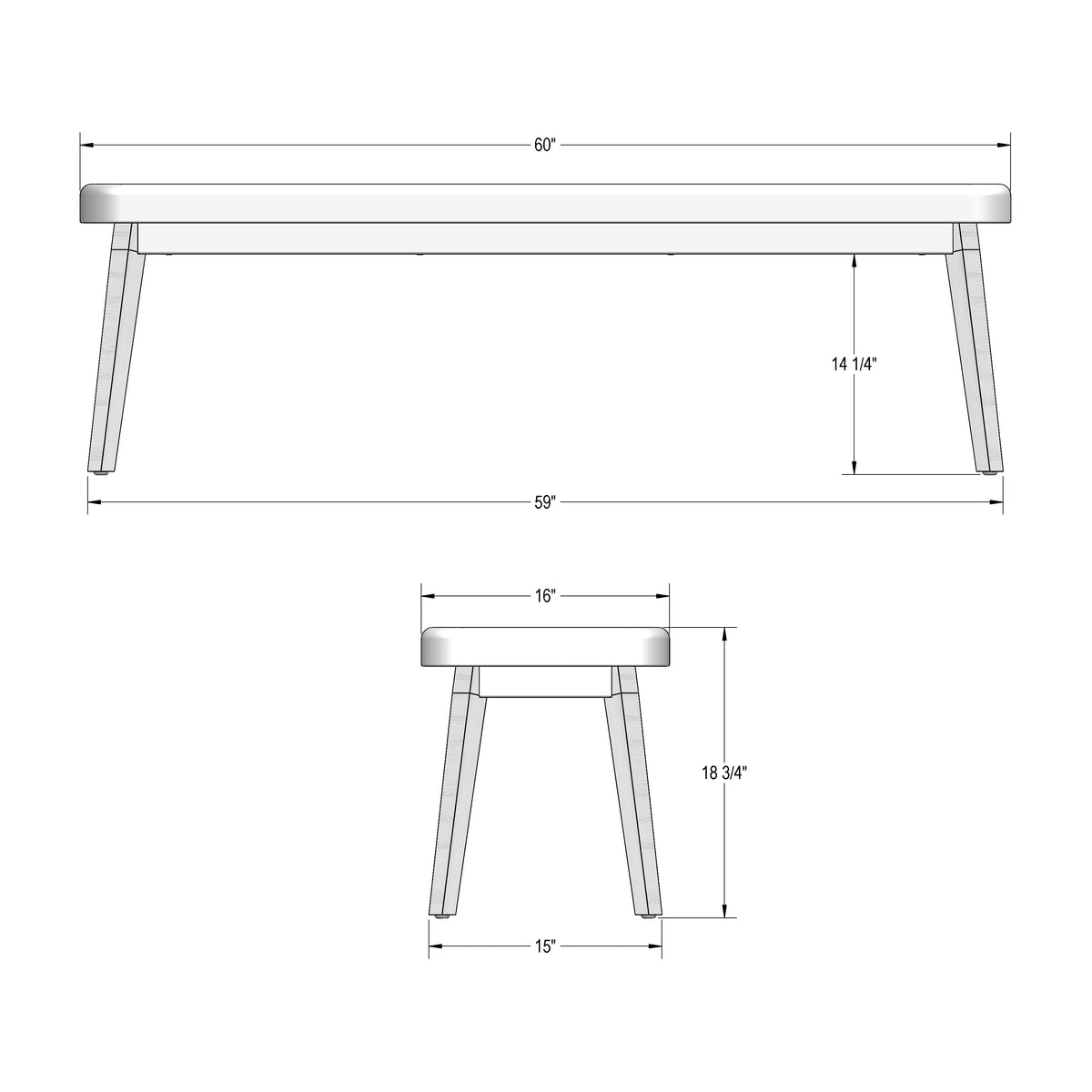Banc (version longue) Nora